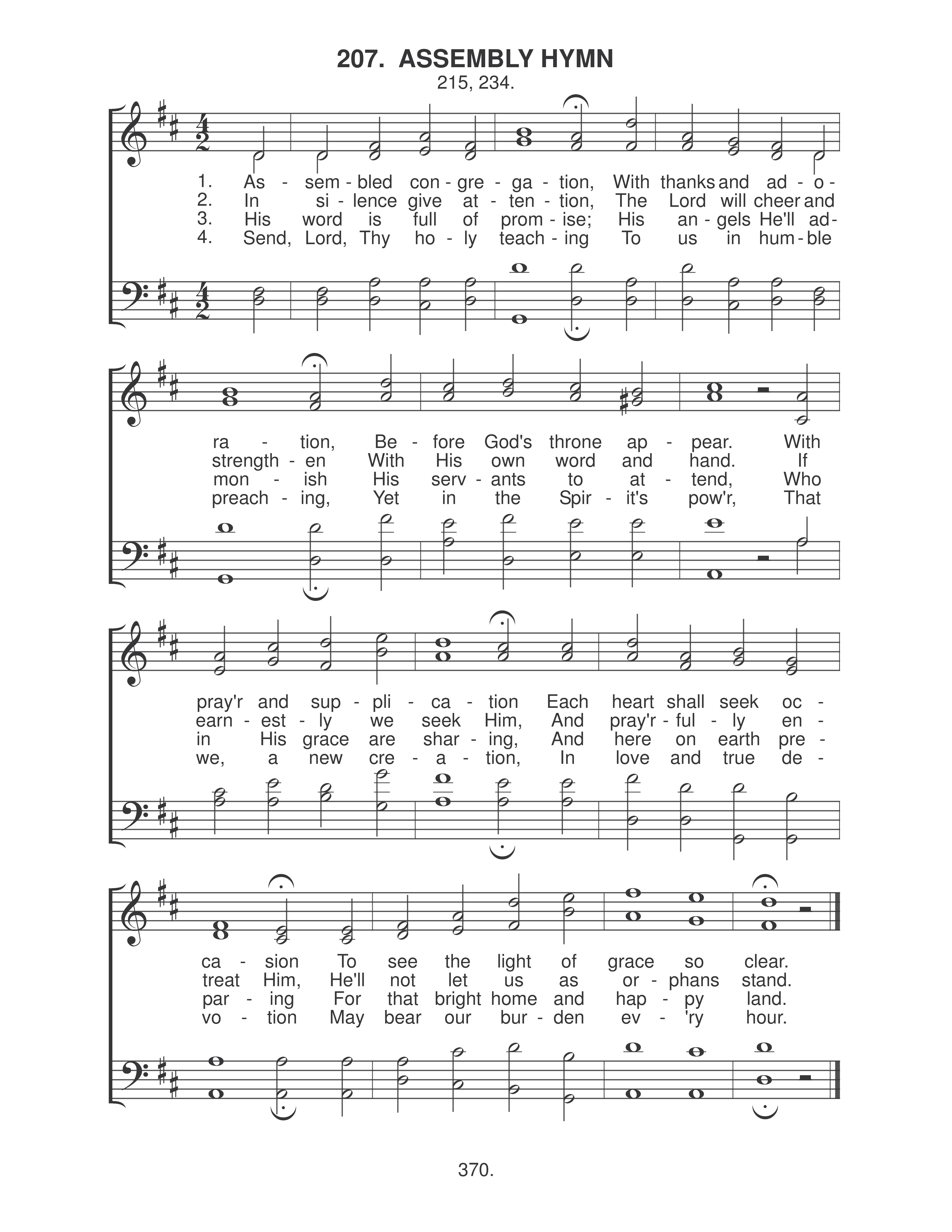 Assembly Hymn (#207) page 1