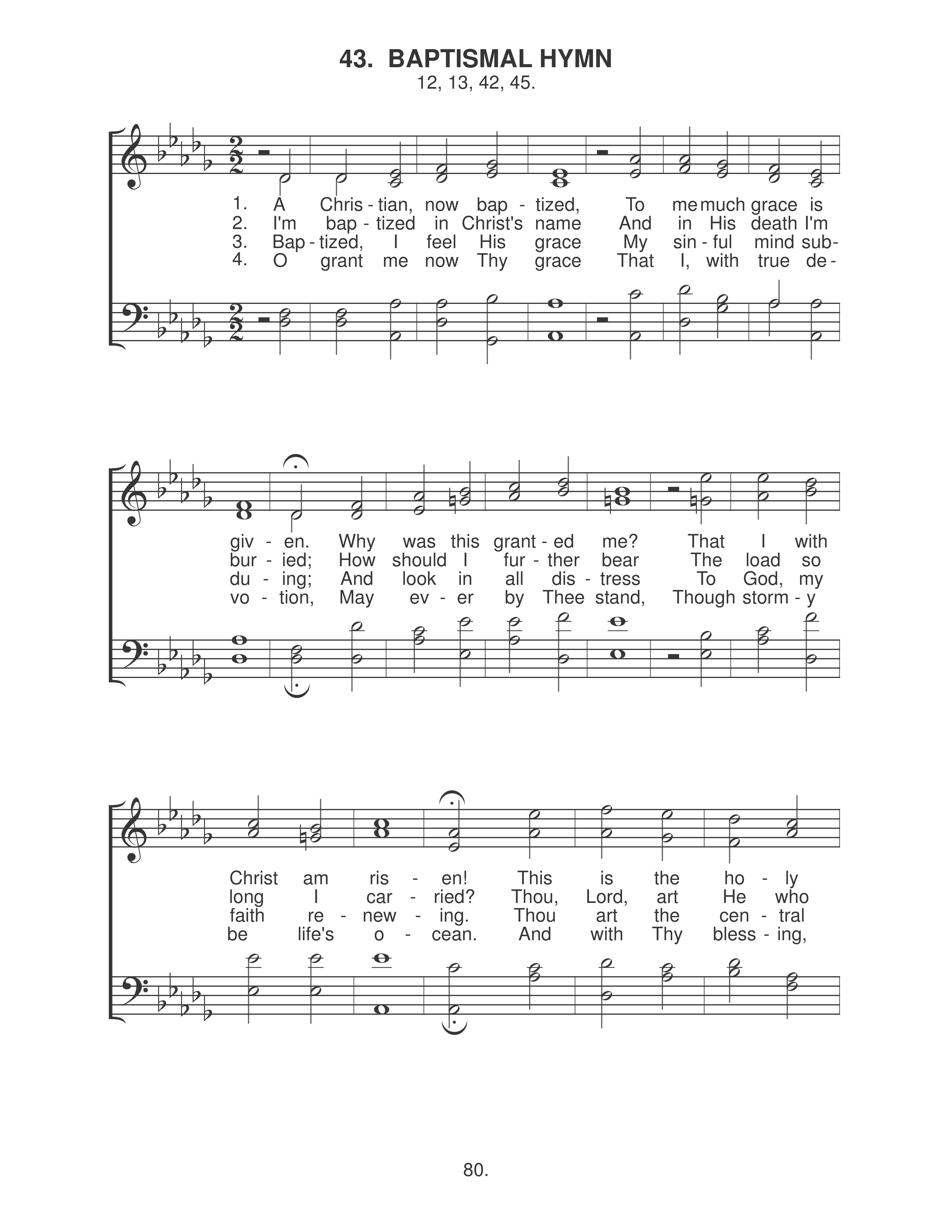 Baptismal Hymn (#43) page 1