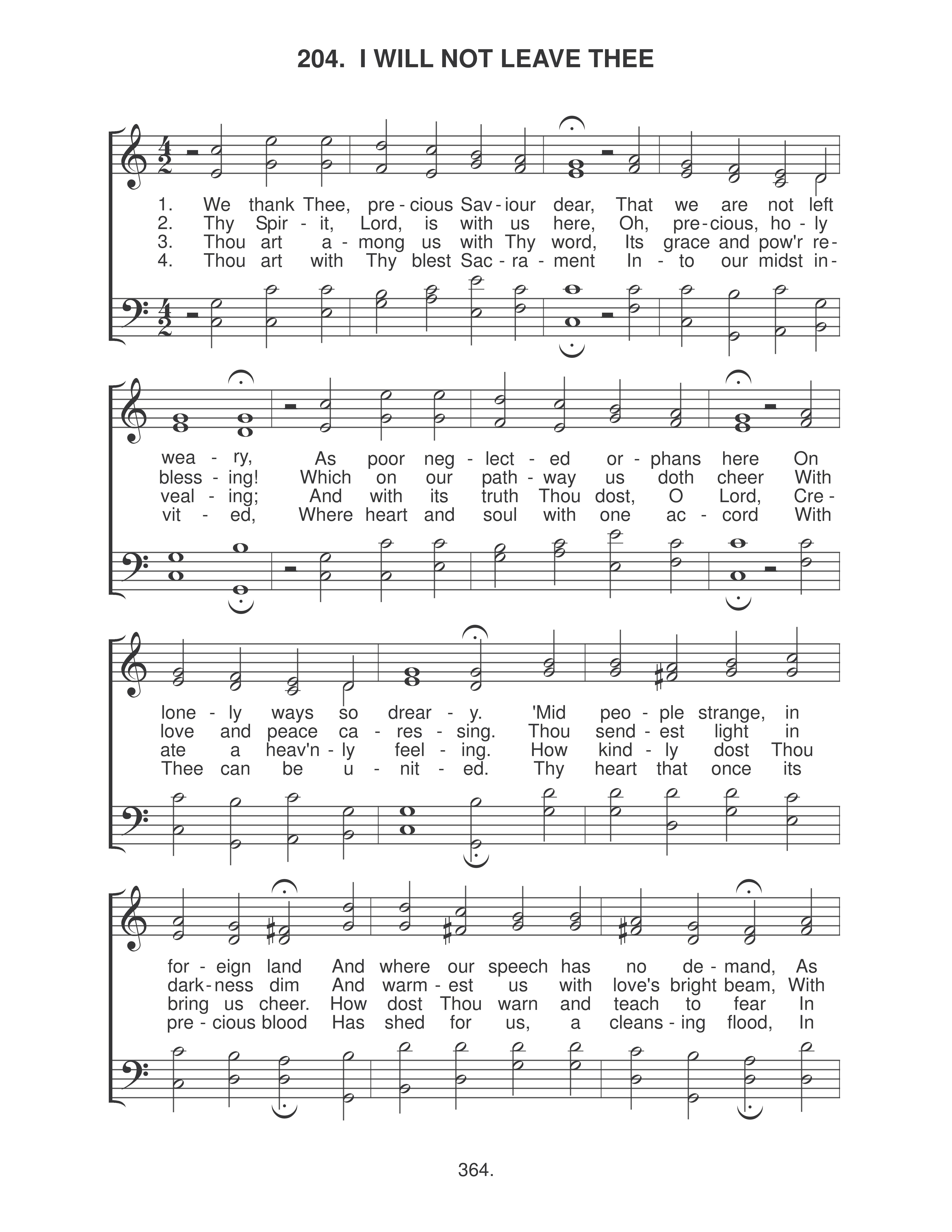 I Will Not Leave Thee (#204) page 1