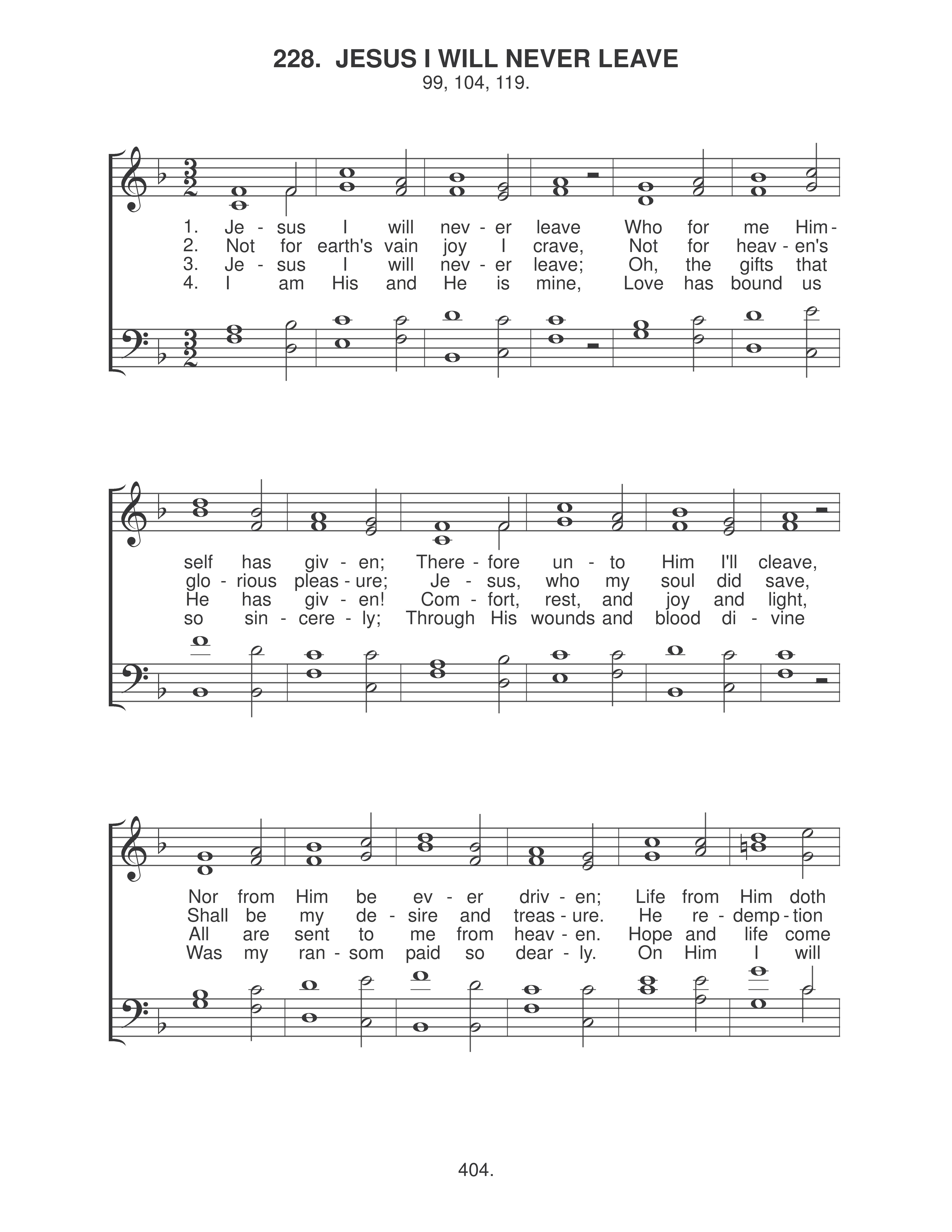 Jesus I Will Never Leave (#228) page 1