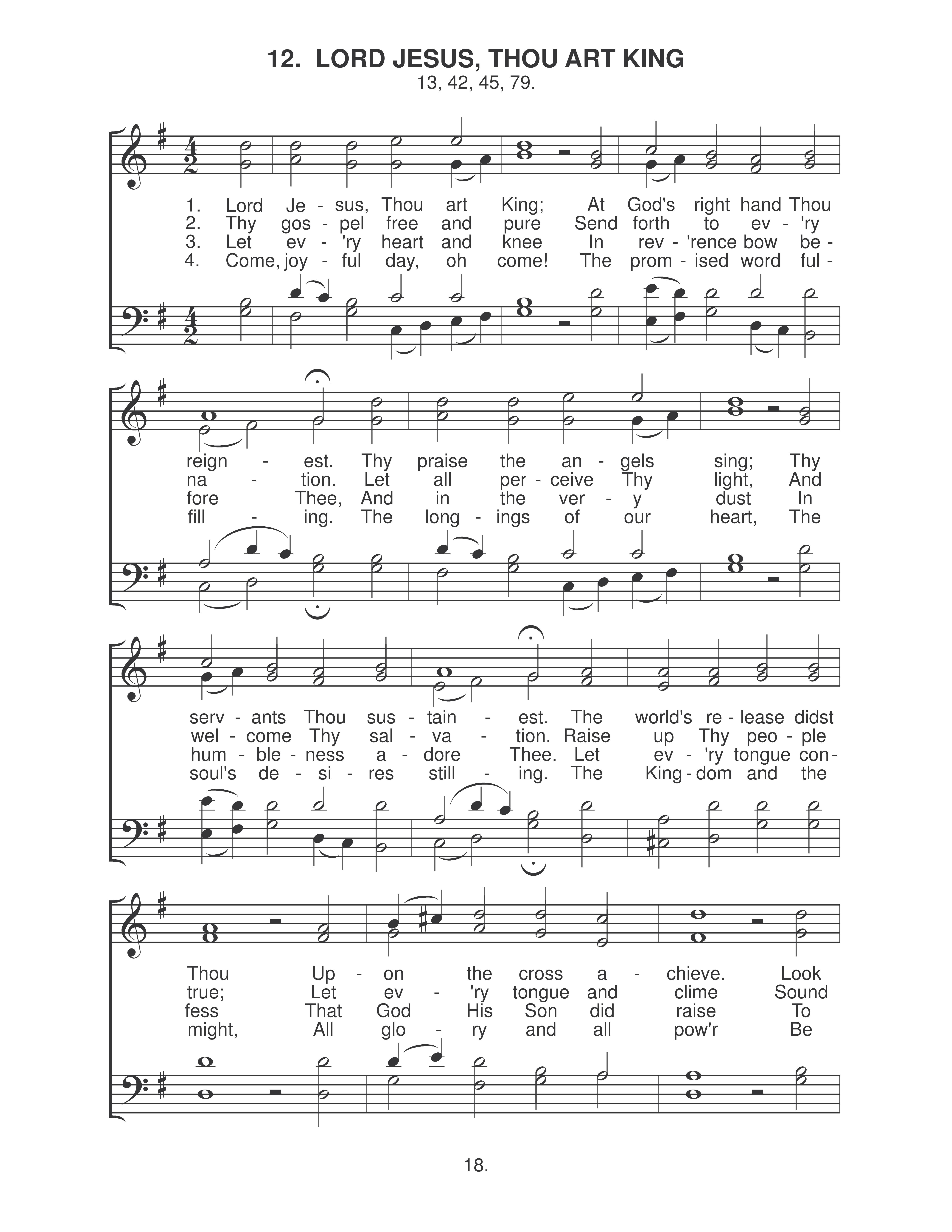 Lord Jesus, Thou Art King (#12) page 1