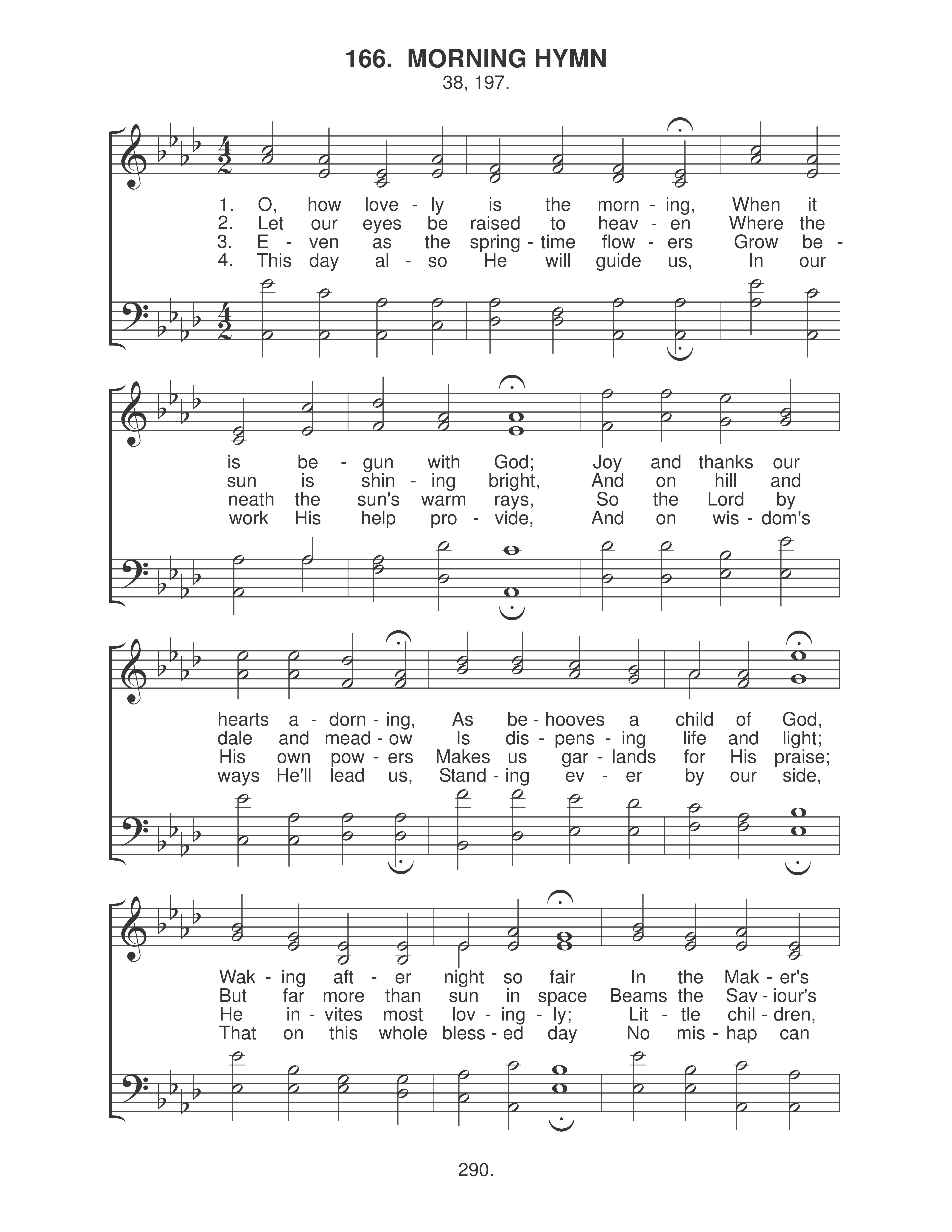 Morning Hymn (#166) page 1