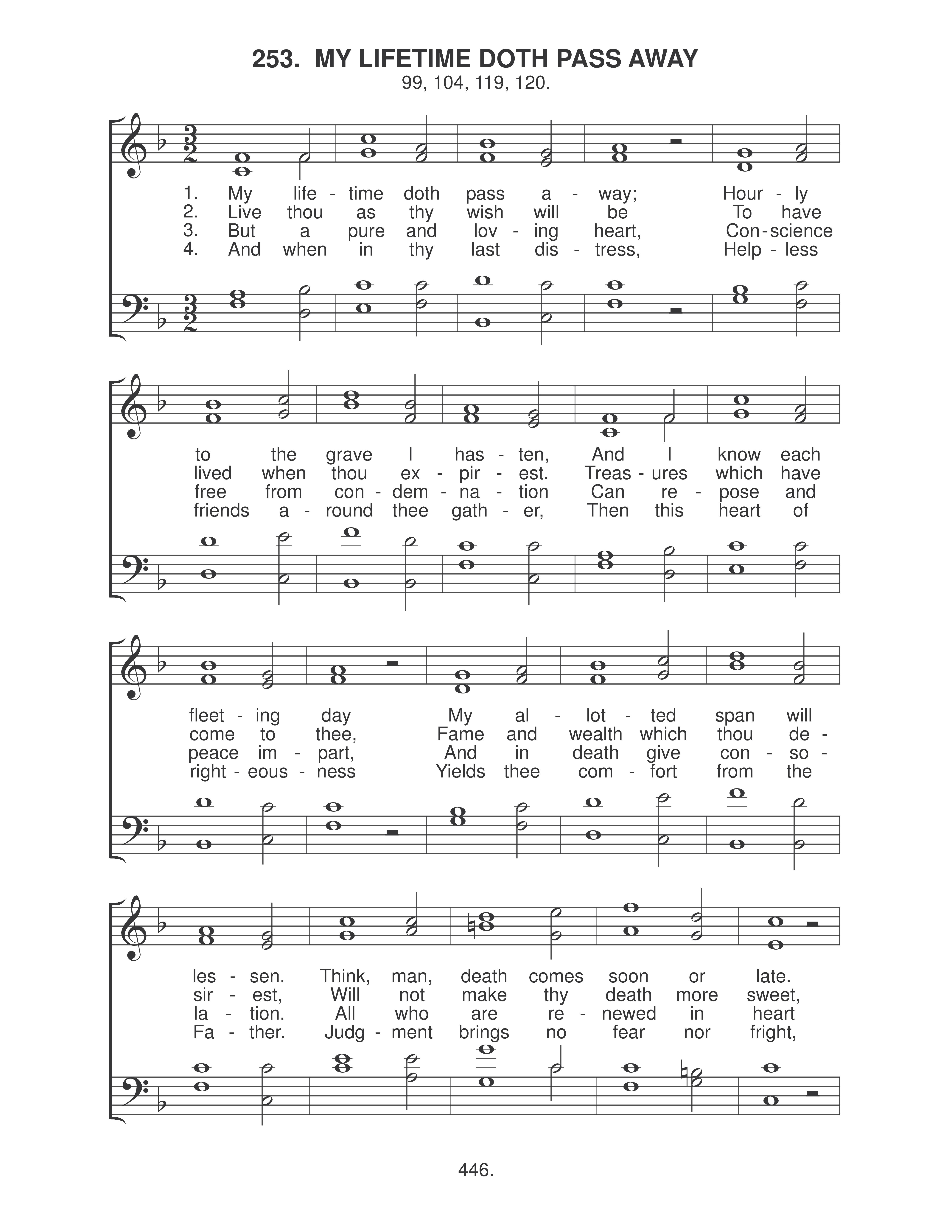 My Lifetime Doth Pass Away (#253) page 1