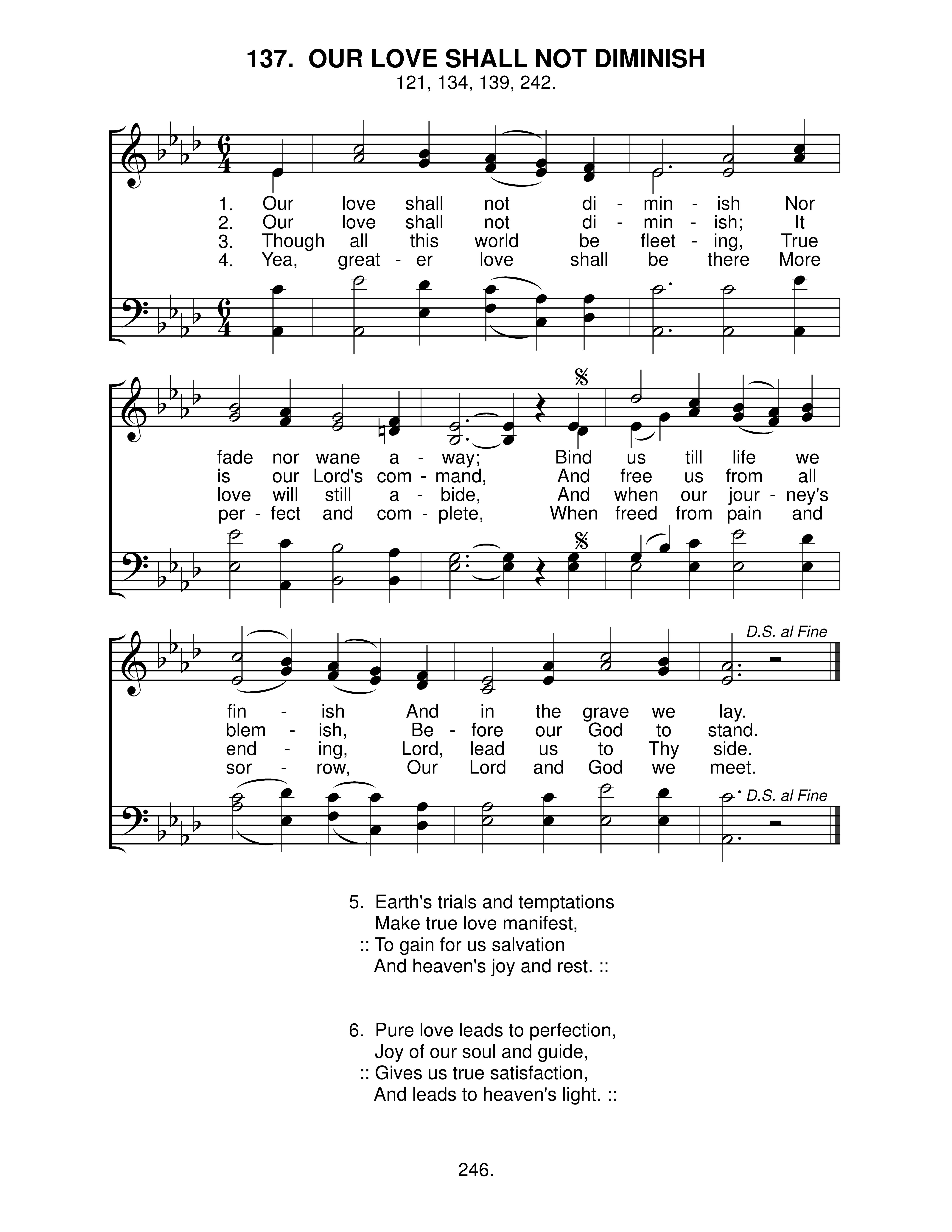 Our Love Shall Not Diminish (#137)