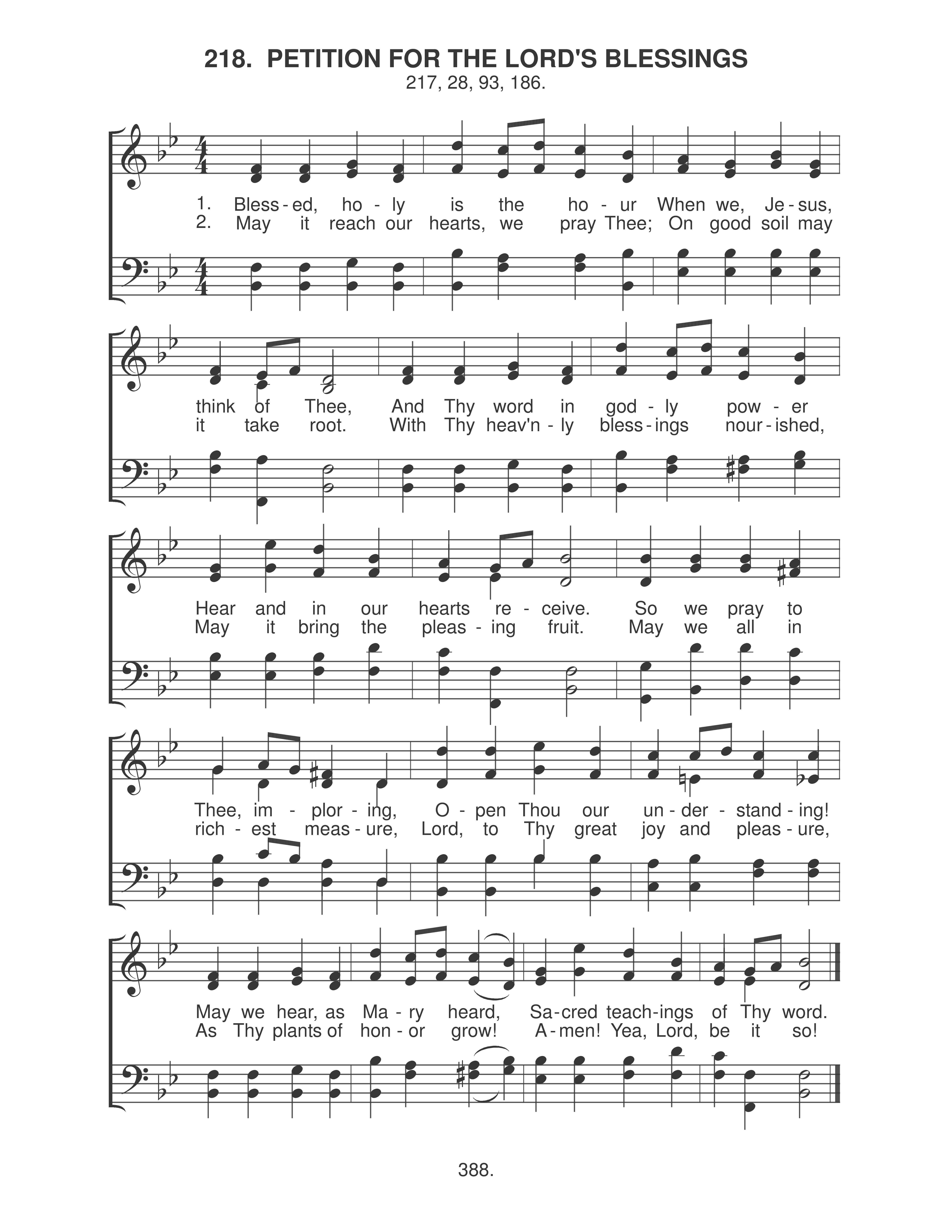 Petition For The Lord's Blessings (#218)