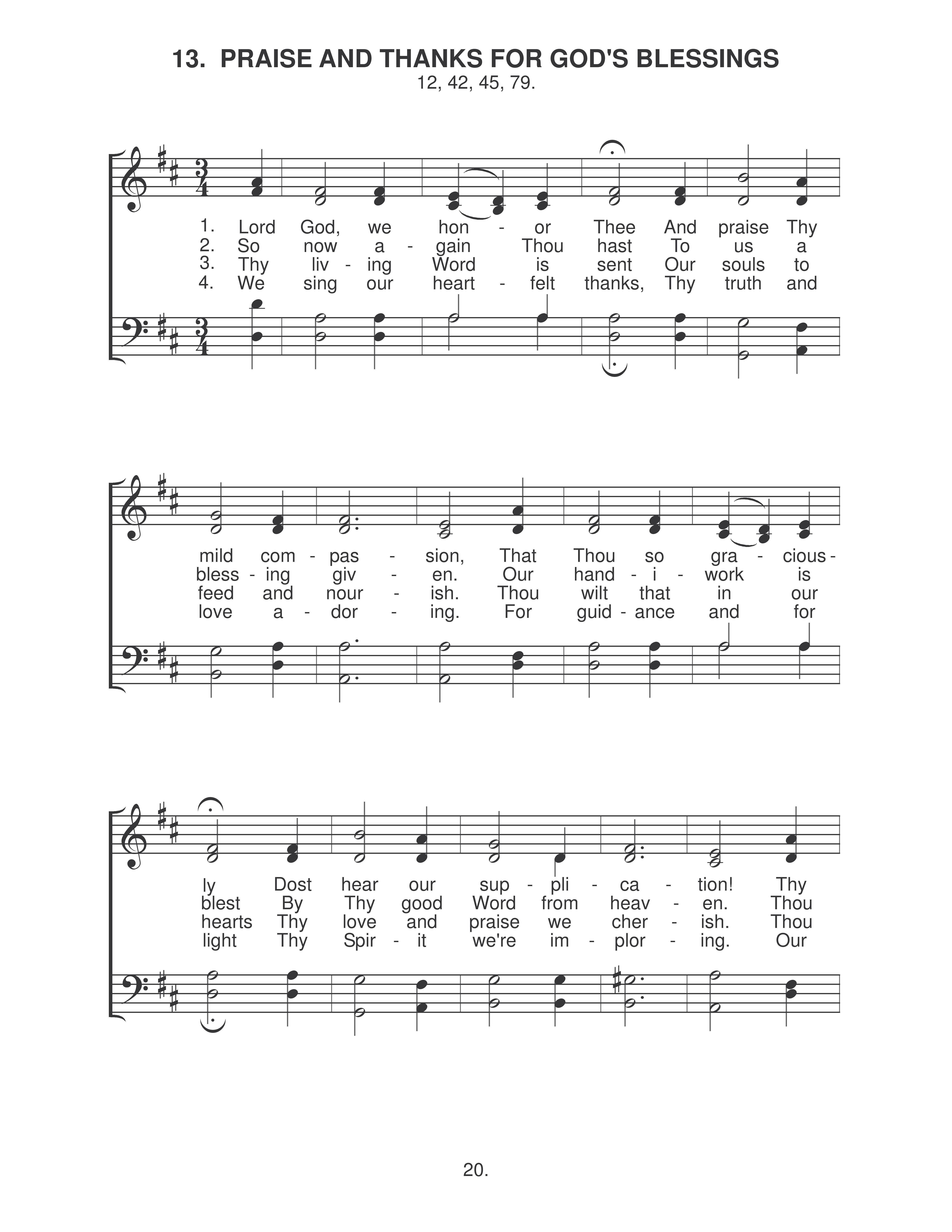 Praise And Thanks For God's Blessings (#13) page 1