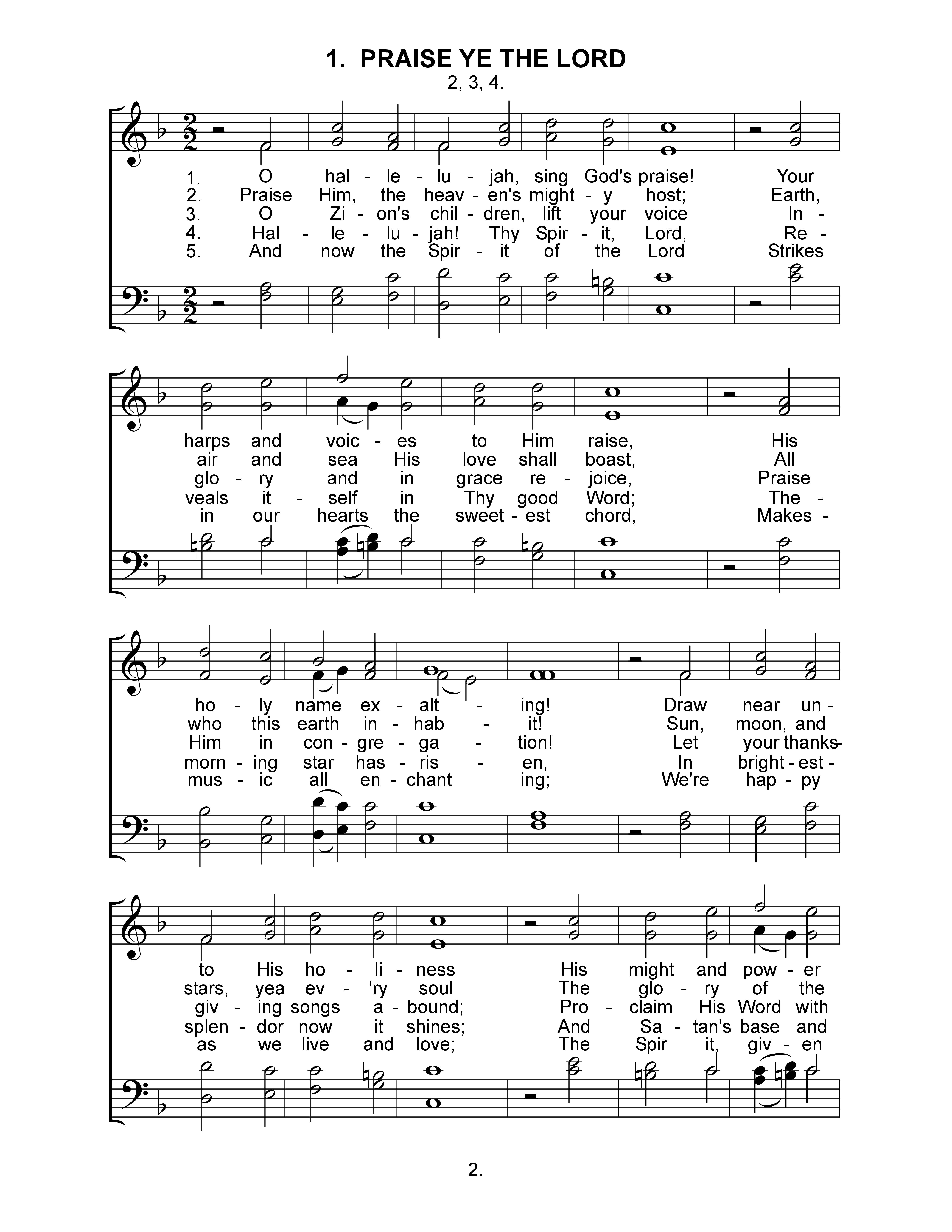 Praise Ye The Lord (#1) page 1