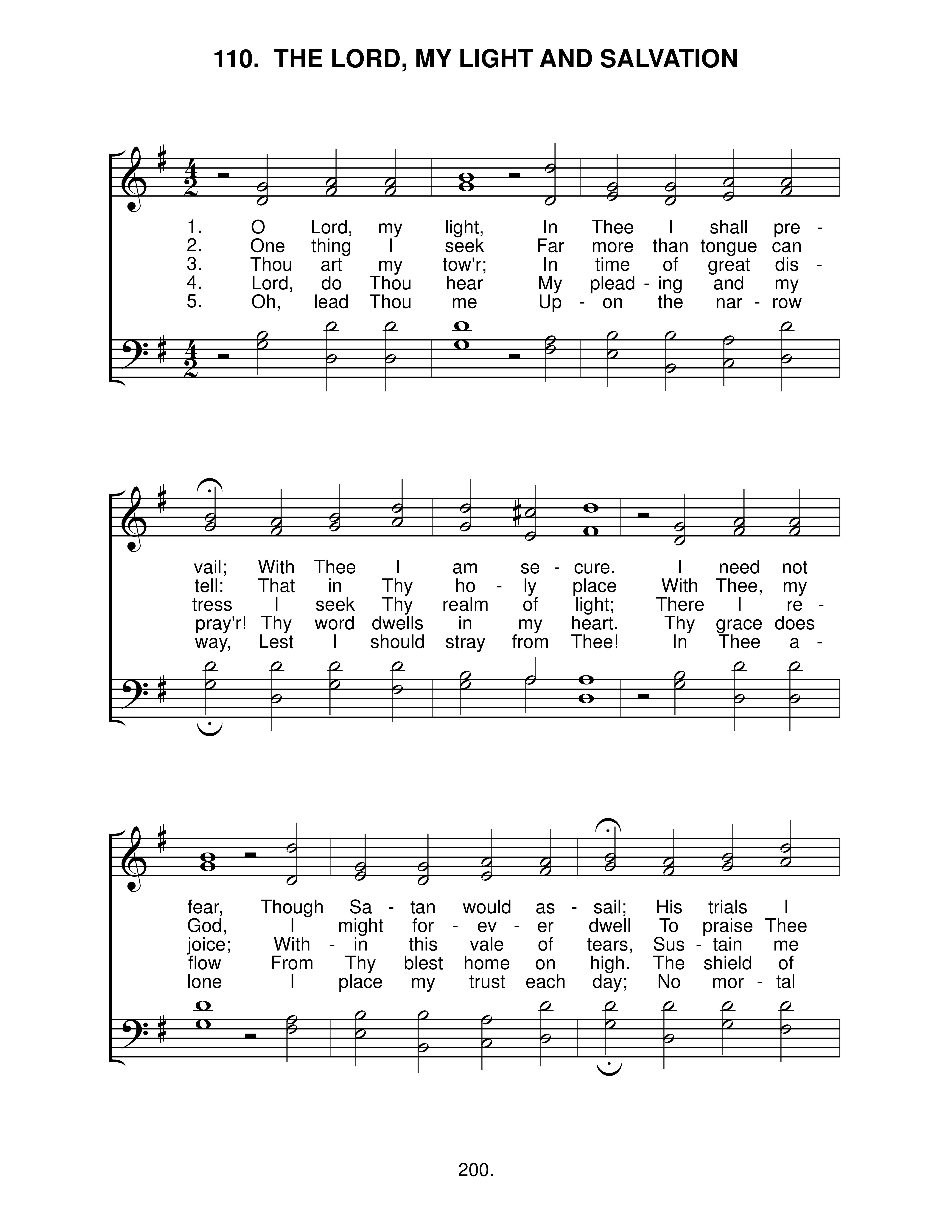 The Lord, My Light And Salvation (#110) page 1