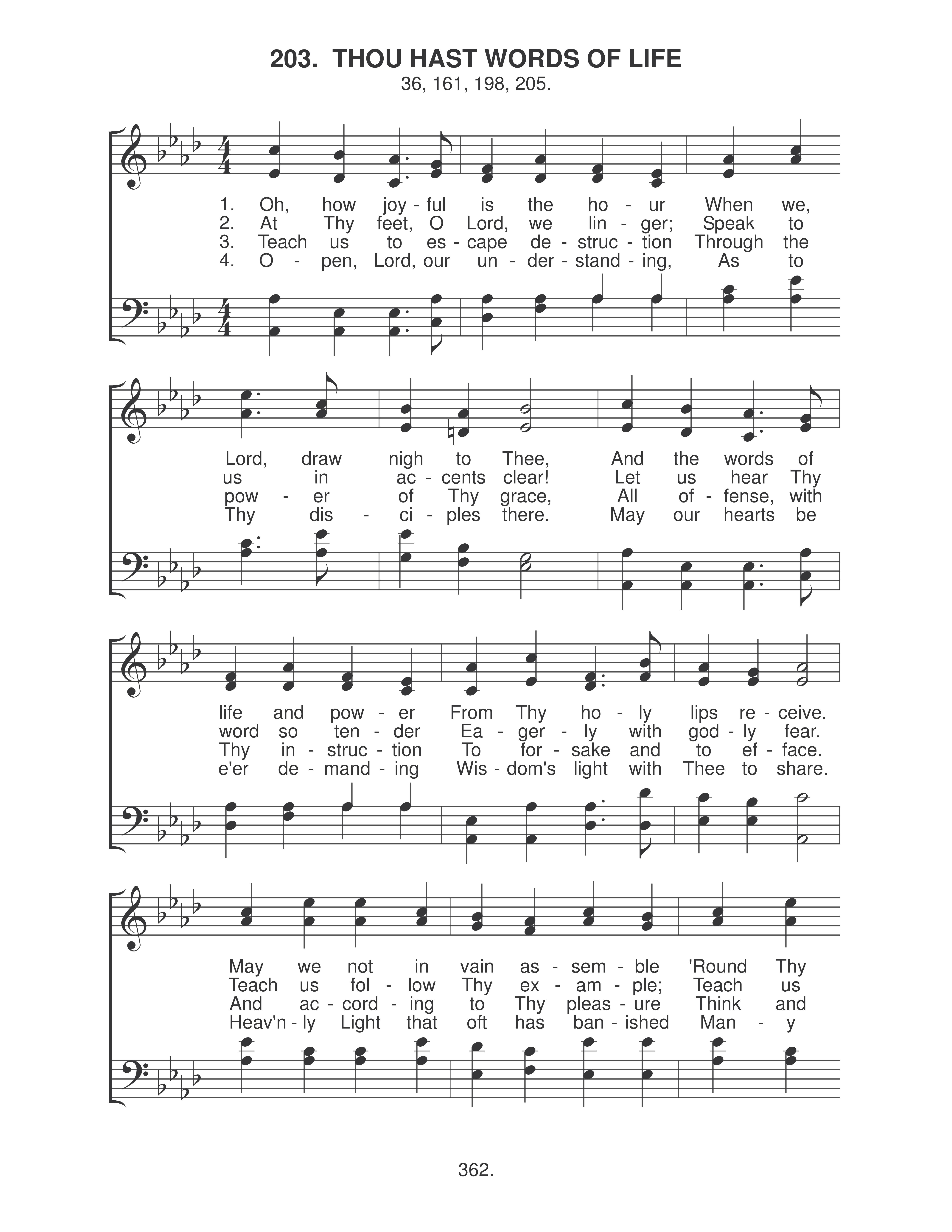 Thou Hast Words Of Life (#203) page 1