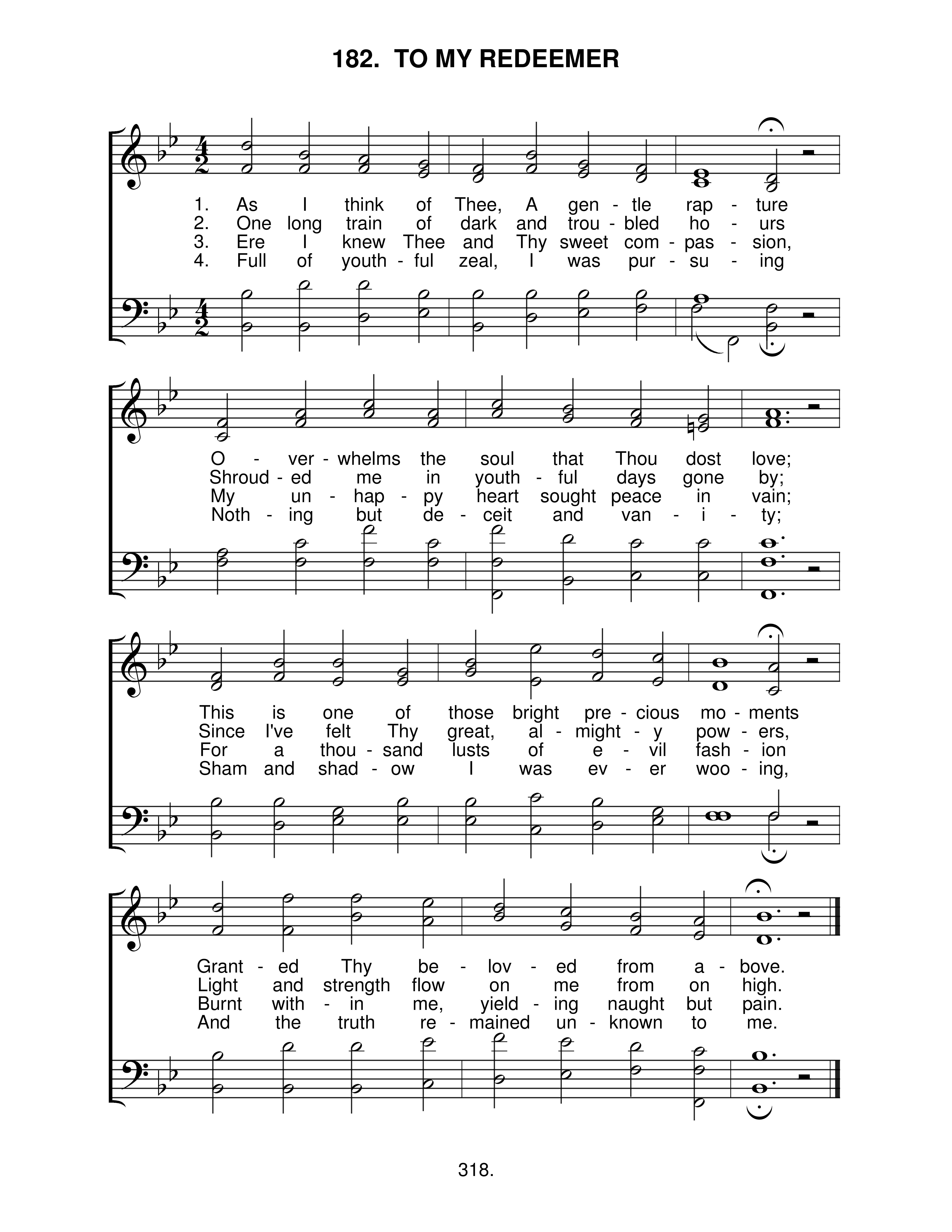 To My Redeemer (#182) page 1