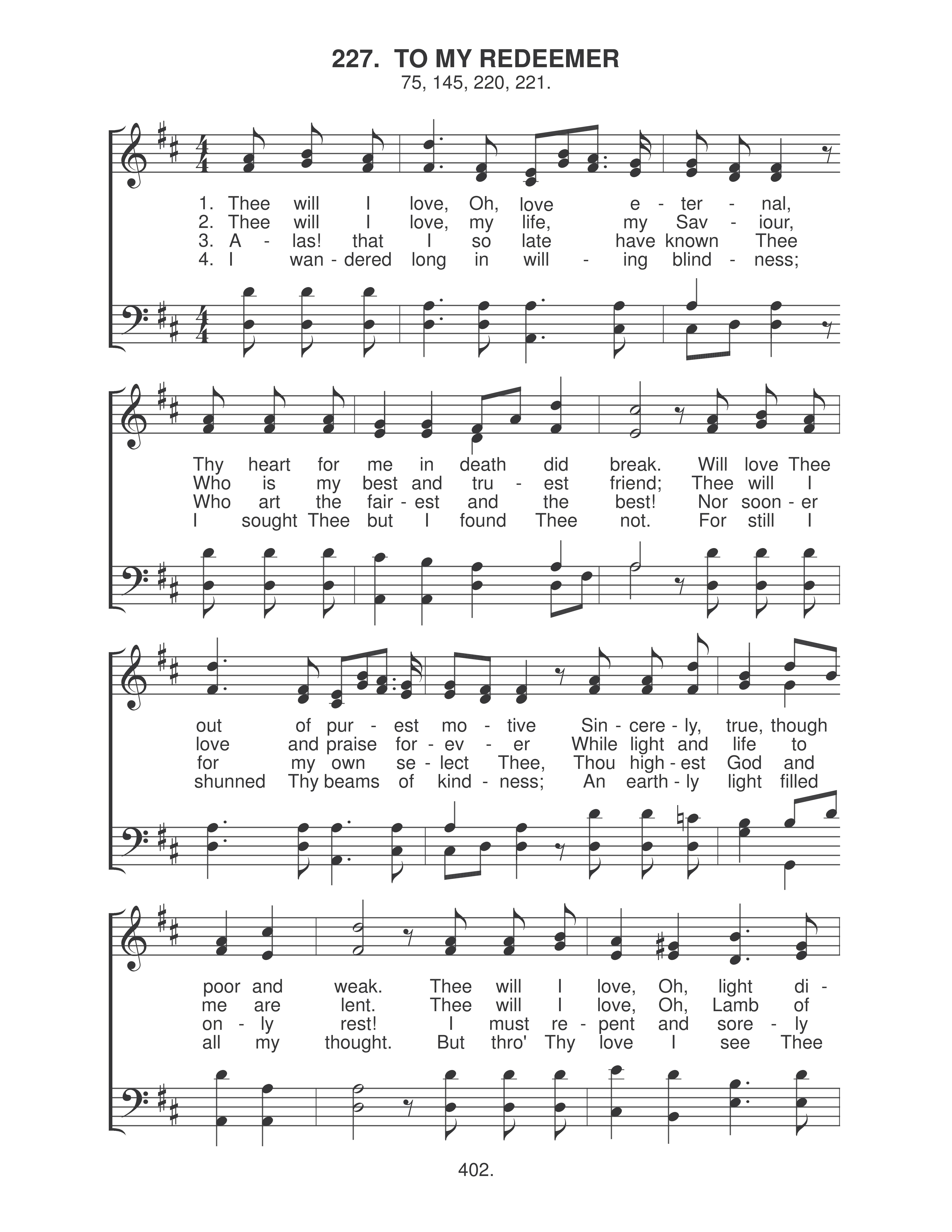 To My Redeemer (#227) page 1